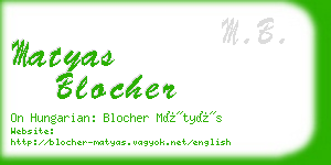 matyas blocher business card